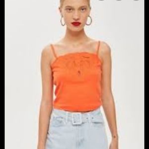 BNWOT Topshop Unreal Embroidered Crop Cami